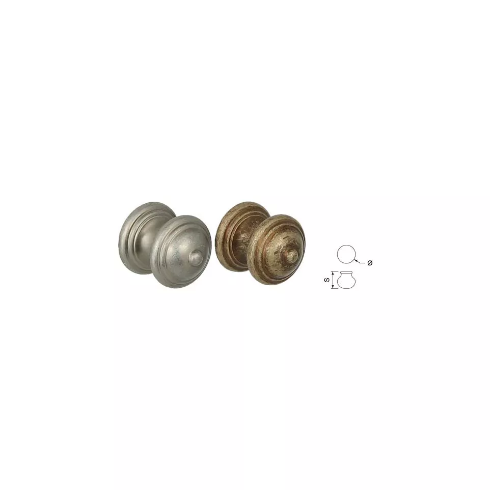 Bouton 323 rond Ø30mm laiton antique...