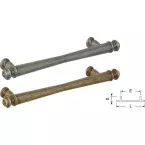 T-greep n°322 128mm geboend antiek messing / pce