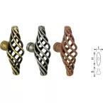 Bouton de meuble ovale torsadé n°44002 bronze / pce