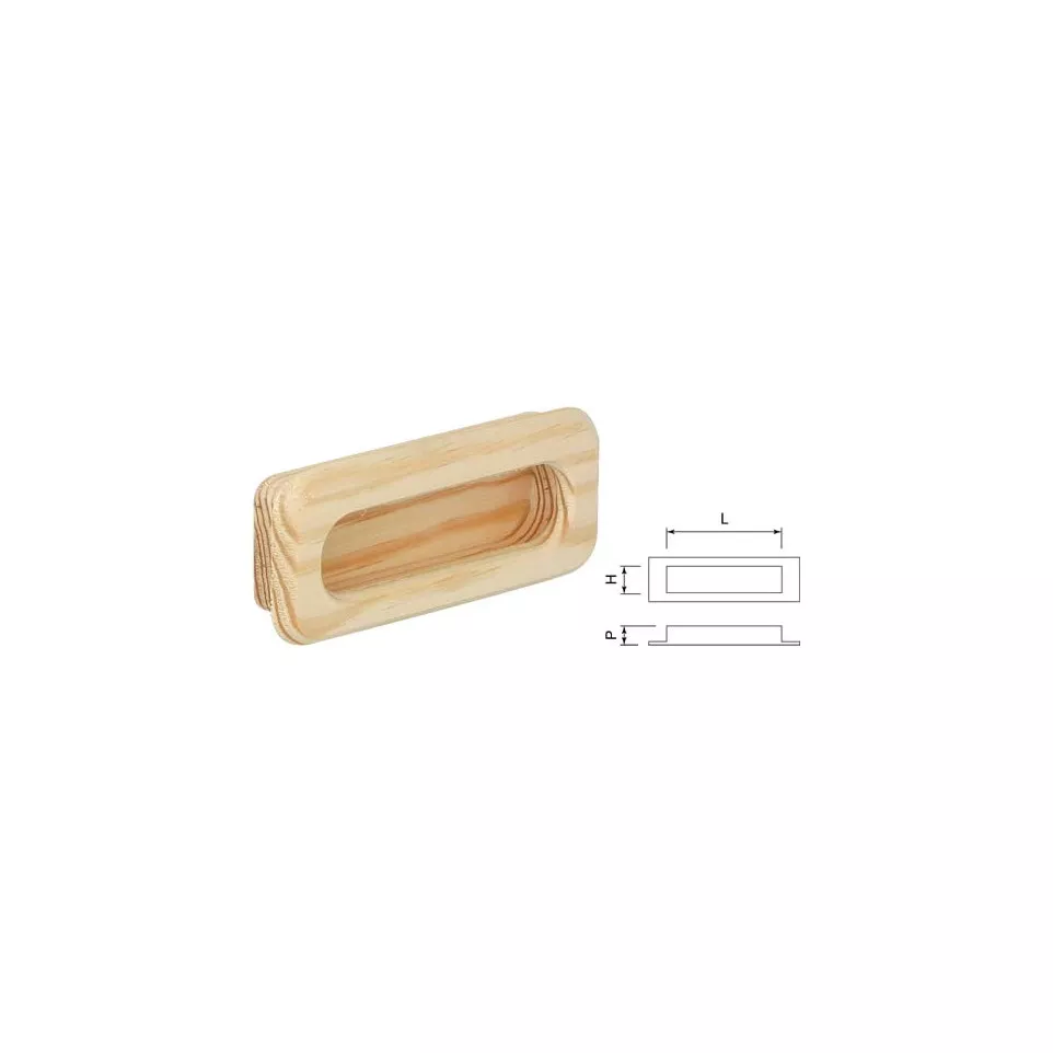 Cuvette rectangulaire bois 90x35mm à...