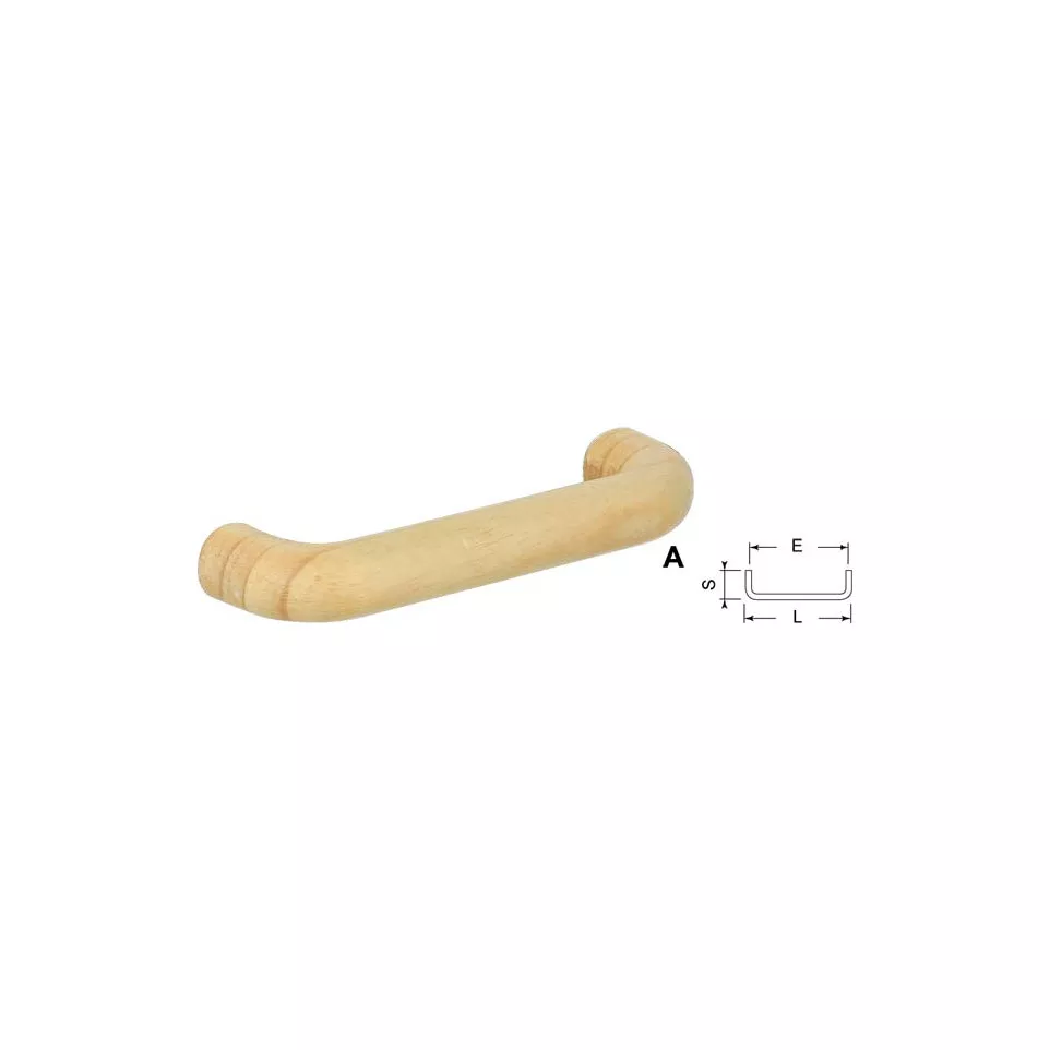 Poignée U en bois Ø12x96mm pin...