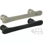 Handgreep PURE britannium elipse 128mm verouderd ijzer / pce