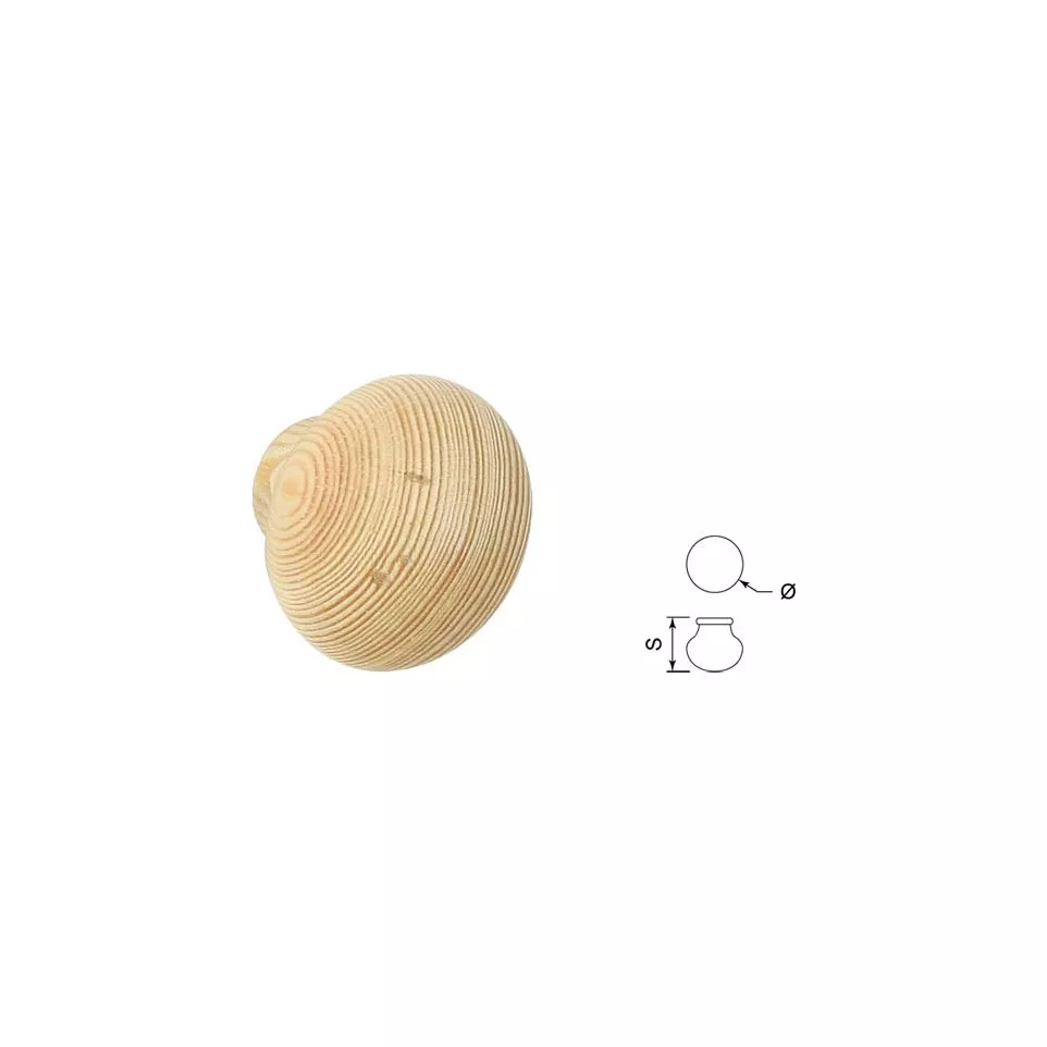 Bouton rond 741 Ø 45mm bois pin / pce