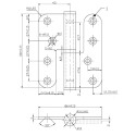Roestvrij stalen scharnier 100x86 knoop Ø16 met 5 mm ring links / pce
