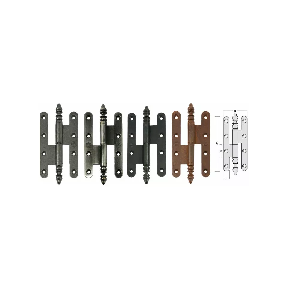 Rusty Steel Decorative Button Hinge...