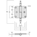 Quincalux Brass Hinge 80 x 80 Tin Waxed Right / pc