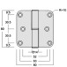 Messing scharnier 80 x 80 Quincalux satijn gepolijst links / pce