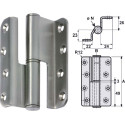 Paumelle inox 100x82mm coudée gauche / pce