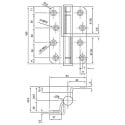 Paumelle inox 100x82mm coudée gauche / pce