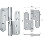 Paumelle inox 88x100mm...