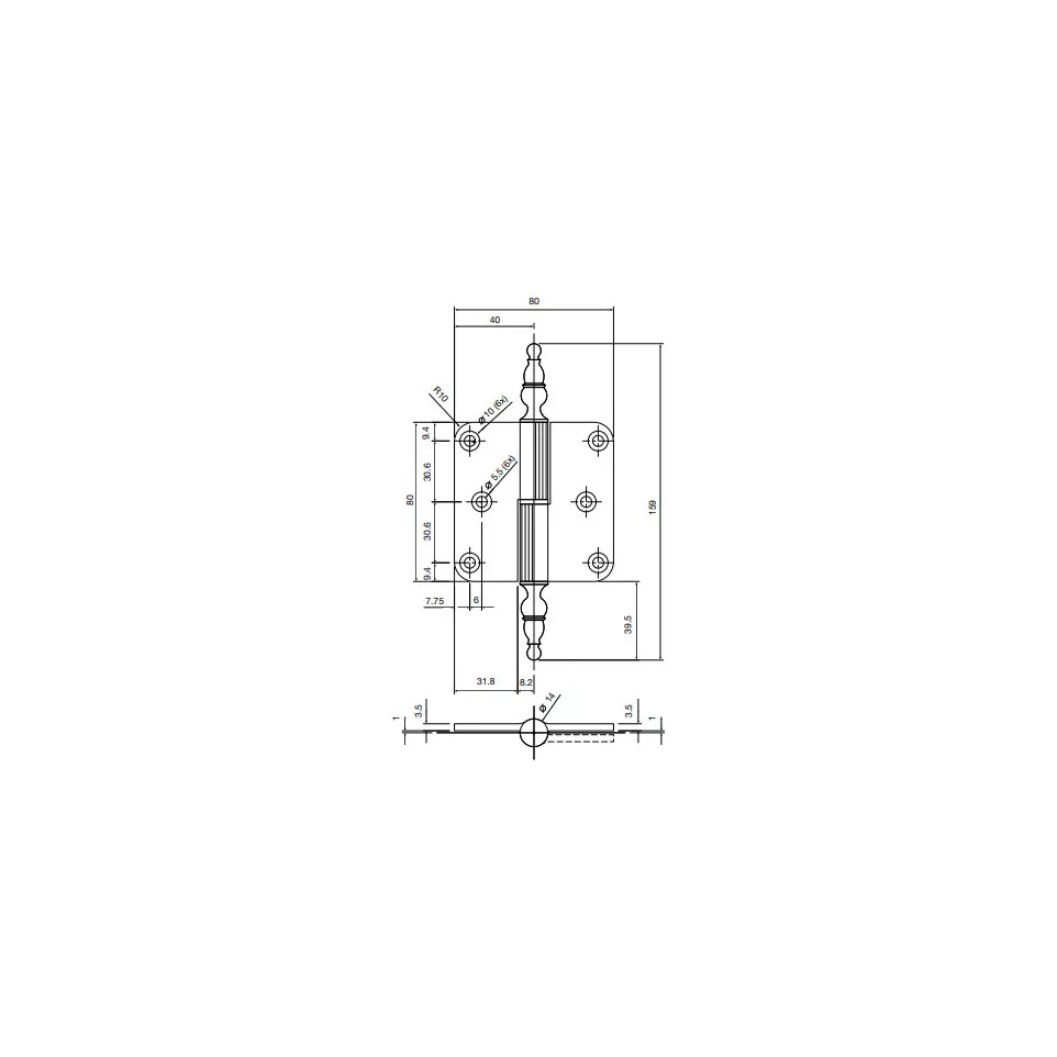 Argenta aluminium scharnier 80x80 A...