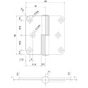 Argenta aluminium scharnier 80x80 A blauw RAL 5002 rechts / pce