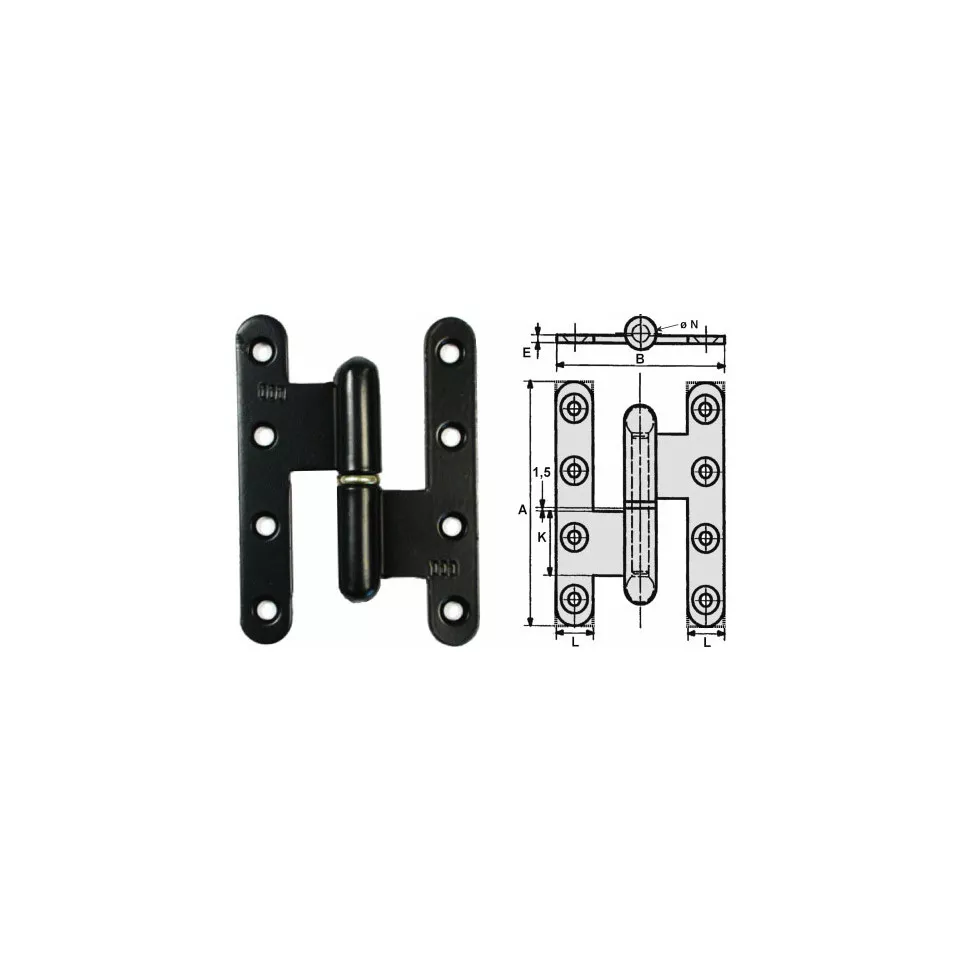 Black Plastic-Coated Butt Hinge Monin...