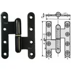 Black Plastic Hinged Butt Hinge Monin 110x80 mm Left / pc