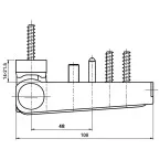 Roto HTB108-48 Butt Hinge Overlay 19-21.5mm RAL 9016 (individual packaging) per piece