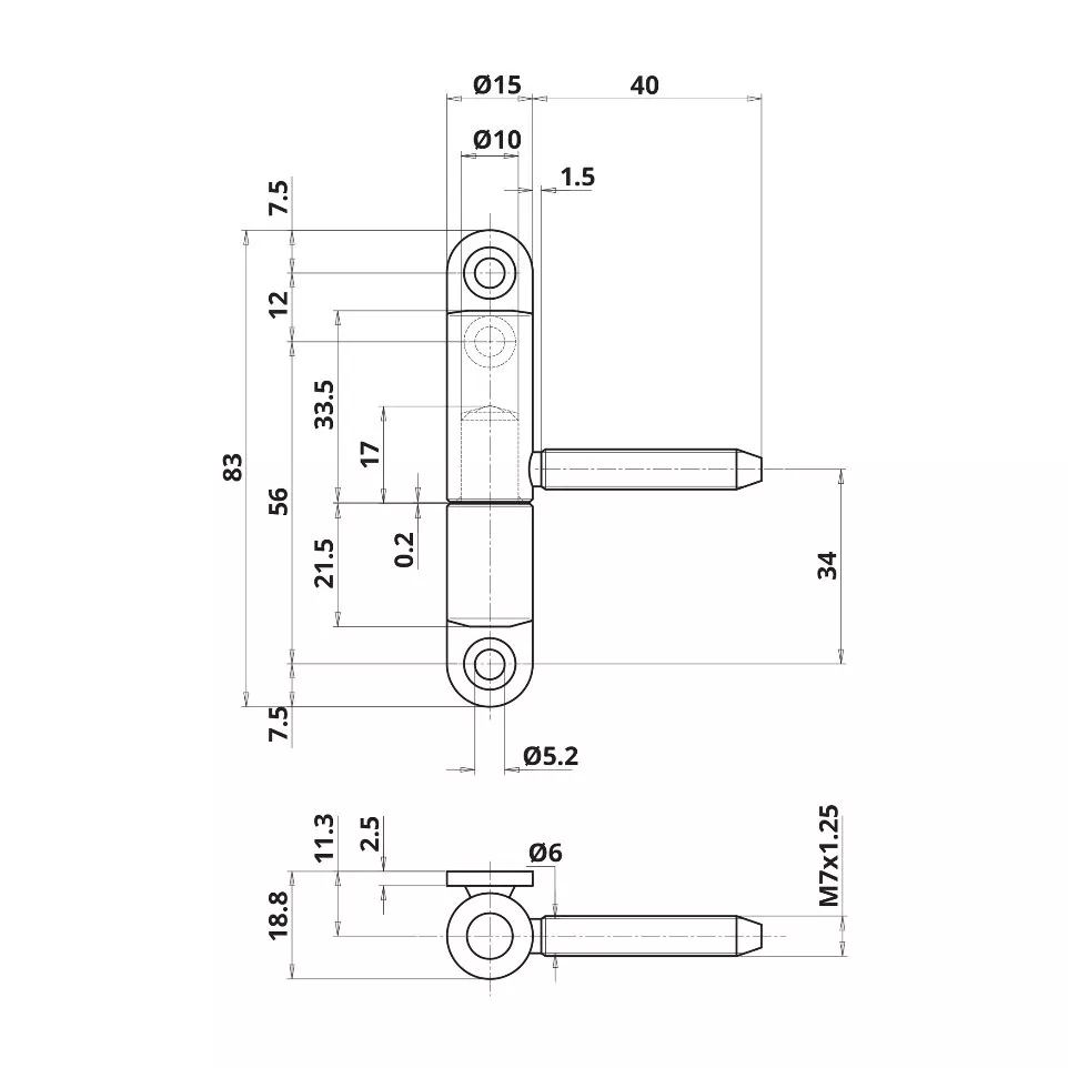 Fiche mâle et femelle P50 Ø15mm sur...