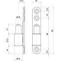 P50 Ø15mm mannelijke plug op plaat voor PVC maximaal 40kg zilver / pce
