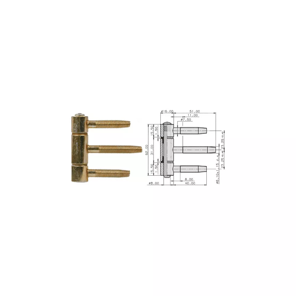 Otlav 320 Three-Pin Zinc-Plated Hinge...