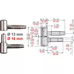 Otlav 030 Double Pin Zinc-Plated Hinge 16mm per piece