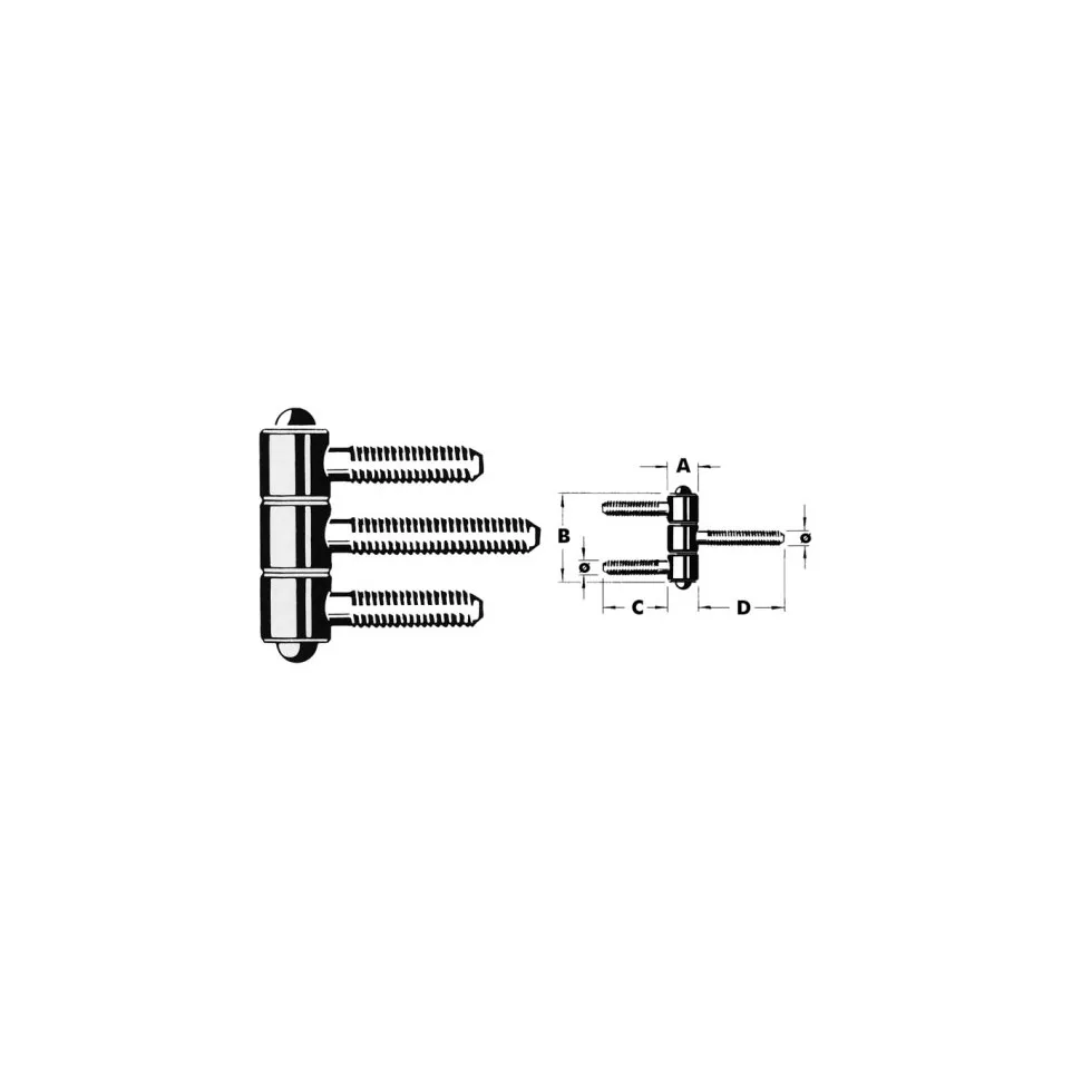 Anuba zinc-plated hinge 13mm 3-pin...