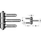 Anuba zinc-plated hinge 13mm 3-pin per piece