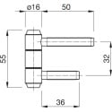 Anuba stiftscharnier verzinkt 16 mm 2 pinnen / pce