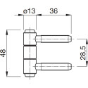 Fiche Anuba zingué à 2 broches 13x48mm / pce