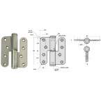 Paumelle inox 100x87 Ø20mm...