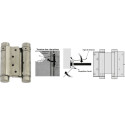 Charnière double action nickelée de 100mm épaisseur de porte 25-30mm / 2pce