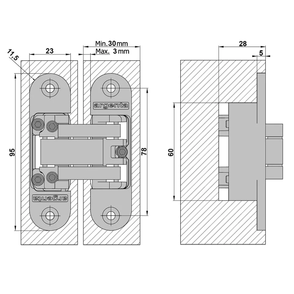 ARLU Adjustable Invisible Hinge SMALL...
