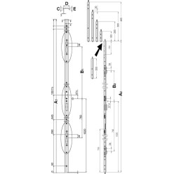 Extension for Mauclaire DO KFV TSH Left Strike Plate 300mm/DIN R per piece