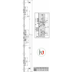 AS4600 3-punts multislot met hendel en haak F16 45/92 B001 C=730mm / pce