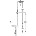 Upper Extension ASS 8080 F16 for Multipoint Lock with Cylinder and Round Cam F16 Length 545 mm per piece