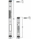 Gâche centrale U22x8,5mm inox droite / pce