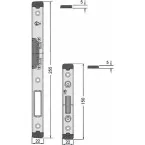 Central Strike Plate U22x8.5mm Stainless Steel Left / pc