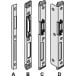 Gâches centrales GU pour le bois 4mm réversible / pce