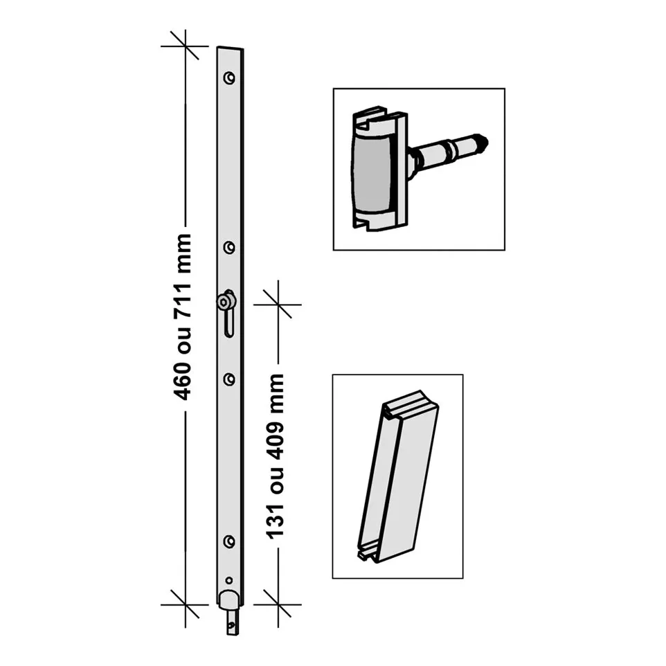 Verlengstuk 460x16x3mm GU voor sloten...