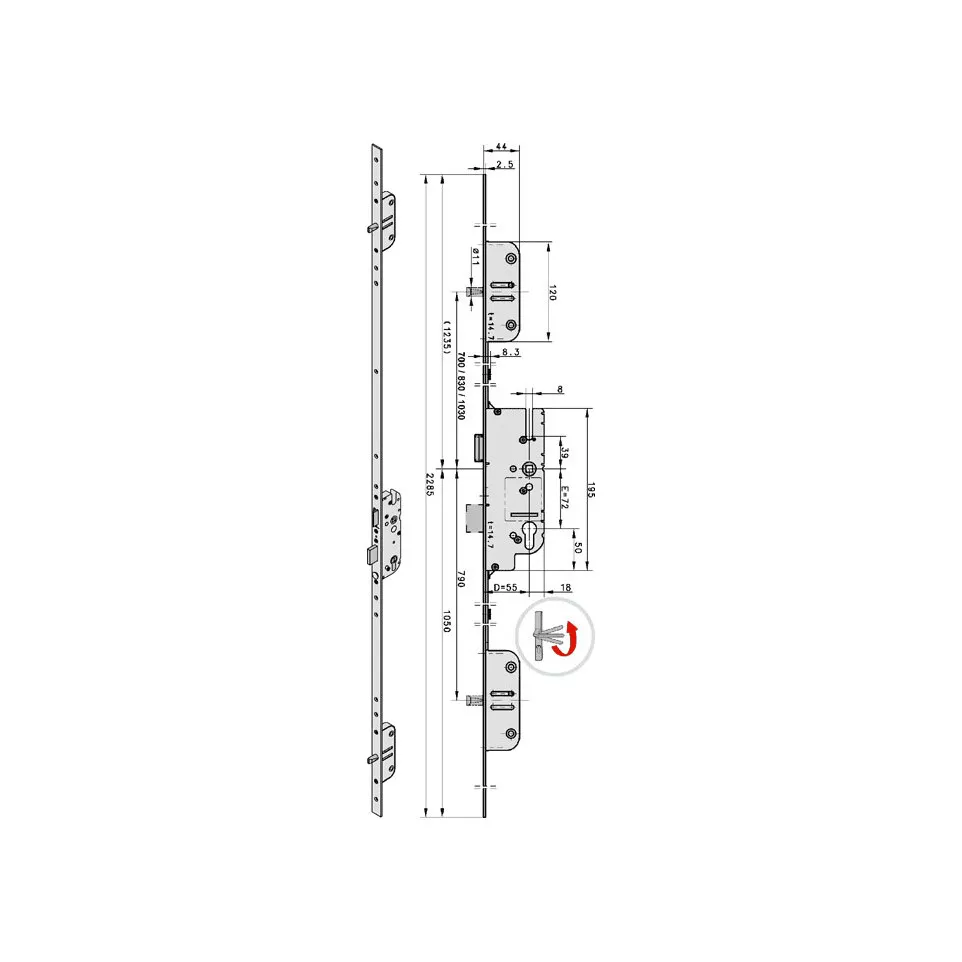 Serrure multipoint SB2 LIFT action...