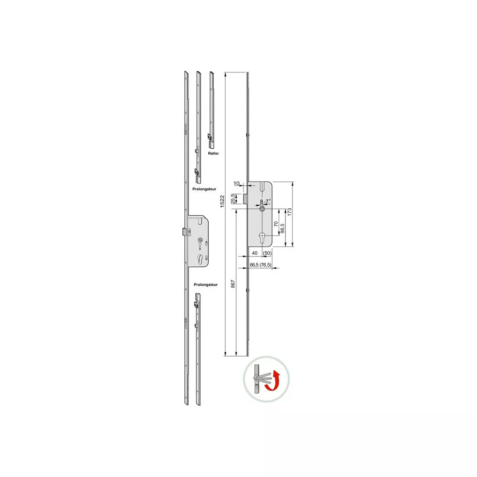 Serrure multipoint modulaire DECENA...