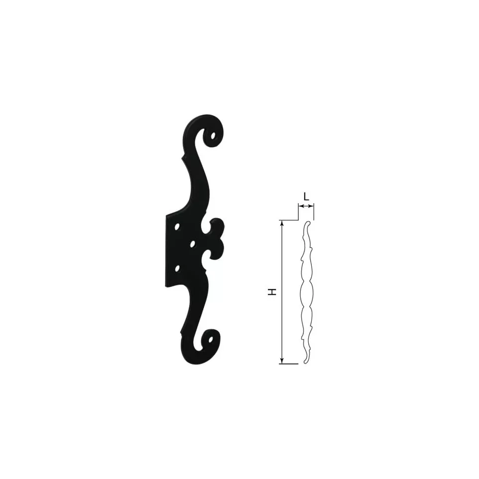 Black Forged Iron Decorative Hinge...