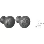 Patinated Iron Furniture Knob No.1530 Ø30mm per piece