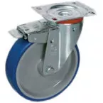 Roulettes polyuréthane pivotante avec frein Ø125x35mm / pce