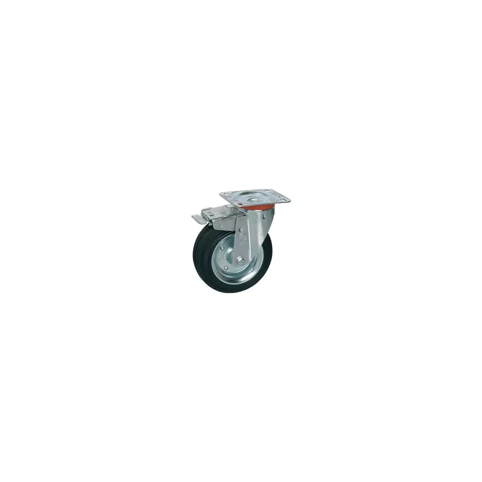 Rubber Caster Plate with Brake 65 to...
