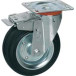 Roulette caoutchouc à plateau + frein 65 à 230kg Ø125mm / pce
