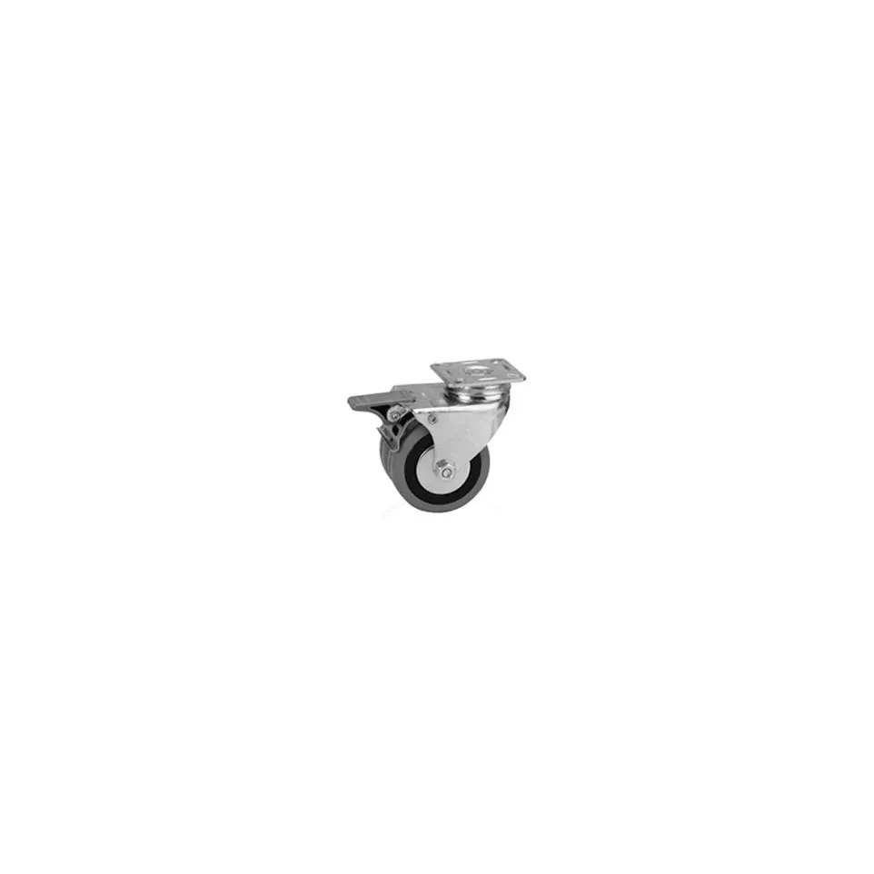 Twin Rubber Casters with Plate and...