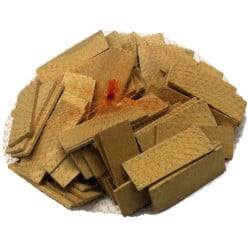 Cales plates en hêtre 80x30x4mm jaune / 100pce