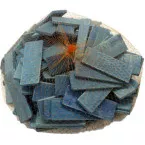 Cales plates en hêtre 80x26x5mm bleu / 100pce