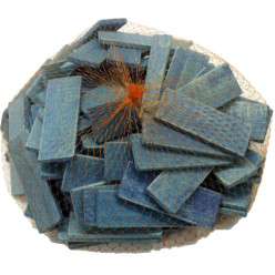Platte blokjes in beuk 80x24x5mm blauw / 100pce