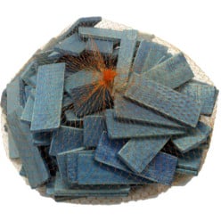 Cales plates en hêtre 80x22x5mm bleu / 100pce