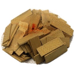 Platte blokjes in beuk 80x22x4mm geel / 100pce